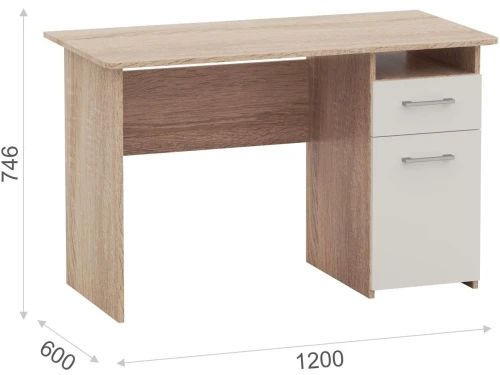 Стол «Гарвард» 120 1д1ящ, Дуб сонома/Белый