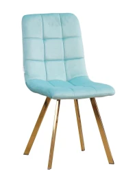 C919/DC809 Стул мягкий, ТИФФАНИ#h58 велюр, каркас металл золото КВАДРАТ