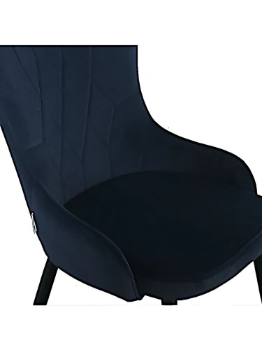 DC444 Стул мягкий, ТЕМНО-СИНИЙ#MJ 420-47 велюр, каркас металл черный