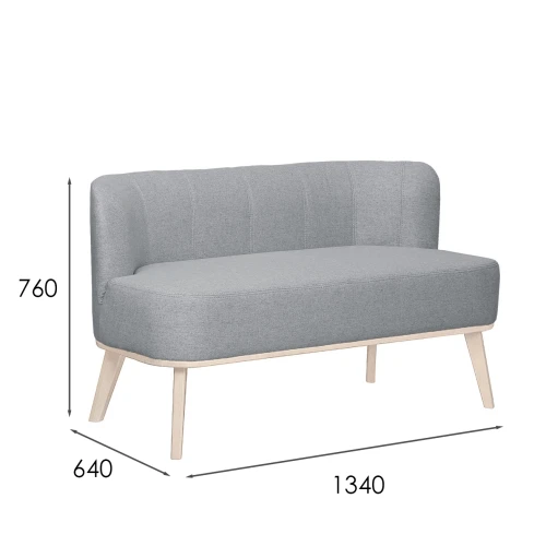 Диван Жирон ткань серый, каркас лак