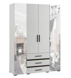 Шкаф с зеркалом Модена МШ-24, ясень анкор светлый