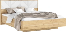 Кровать Ирис с ортопедическим основанием (дерево) 1,6м, Браш Вайт, Дуб Крафт