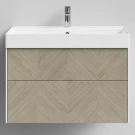 Тумба Катарини, 85 подвесной, Дуб цвет 22 Vodok с раковиной в комплекте