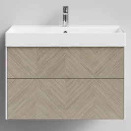 Тумба Катарини, 85 подвесной, Дуб цвет 22 Vodok с раковиной в комплекте