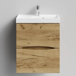 Тумба Лайт 50 подвесной, Дуб Тортуга ПВХ 2357-43 Vodok с раковиной в комплекте
