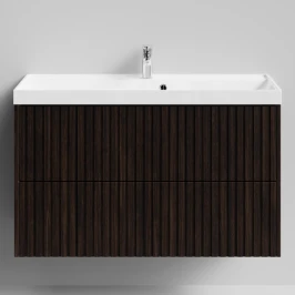 Тумба Тач 100 подвесной, Палисандр ПВХ 43101 Vodok с раковиной в комплекте