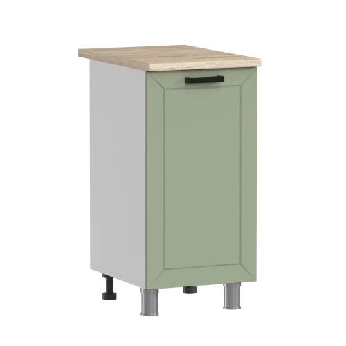 Готовый кухонный гарнитур ГК Аленушка 1,6м  Лилия Фиcташка/Фисташка,скоба черный,сонома