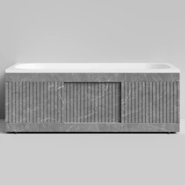 Экран-купе Тач 1500, 3 раздвижные двери, Мрамор Серый софт тач ПВХ 4044-1