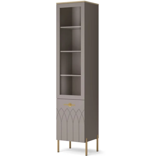 Шкаф витрина 450 Капри 2 левая, серый