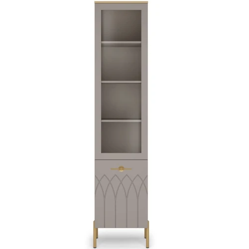 Шкаф витрина 450 Капри 2 левая, серый