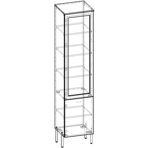 Шкаф витрина 450 Капри 2 левая, серый