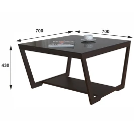 Стол журнальный BeautyStyle 1 венге/стекло черное