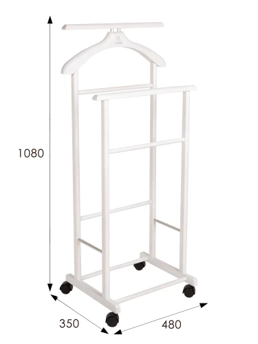 Вешалка костюмная на колесах В 22Н белый