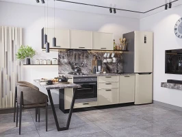 Прямая модульная кухня Фрейм-01 Cream Silk Graphite 1782*2300*600