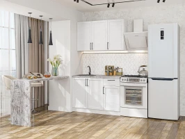 Прямая модульная кухня Сканди-05 White Silkwood Белый 2140*1200*600