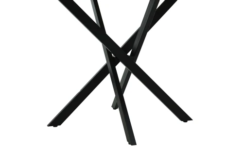 Стол Рига D950,Дуб Сильверджек Ореховый, Поненте/Чёрный