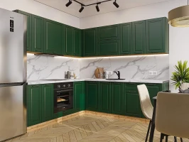 Угловая модульная кухня Дублин-02 Special Green Дуб вотан 2140*2200/2400*600