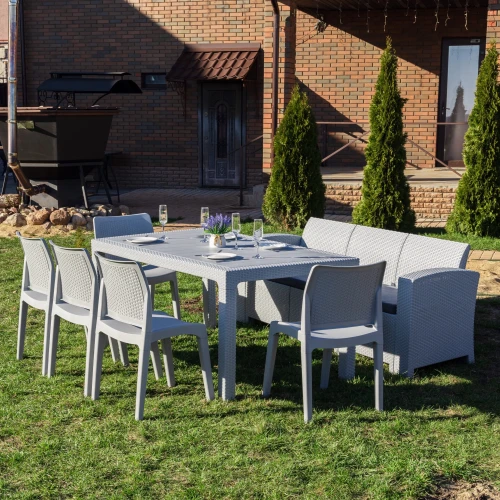 Обеденный комплект JULY LUX XXL светло-серый