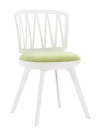 DC275 Стул пластиковый, каркас Белый, подушка Зеленая
