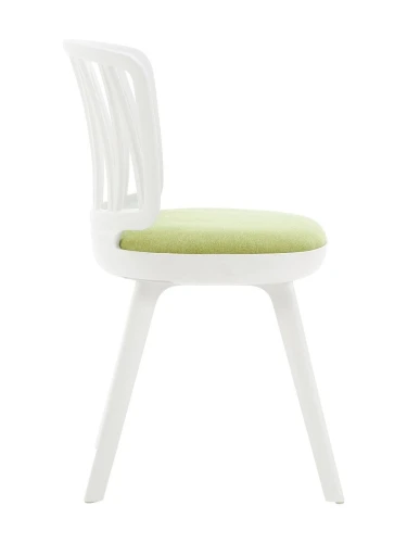 DC275 Стул пластиковый, каркас Белый, подушка Зеленая