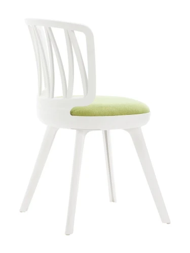 DC275 Стул пластиковый, каркас Белый, подушка Зеленая