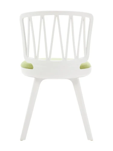 DC275 Стул пластиковый, каркас Белый, подушка Зеленая