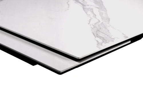 Стол DikLine SFE160 Керамика Белый мрамор/подстолье черное/опоры черные (2 уп.)
