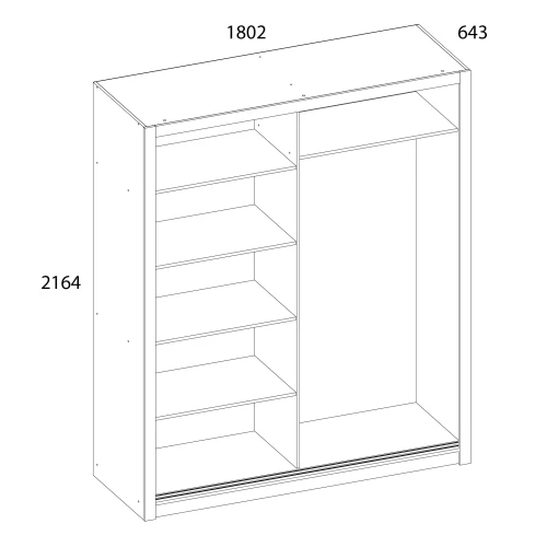 MILAN, Шкаф 180. Цвет БЕЛЫЙ