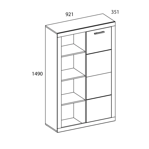 Шкаф комбинированный 1D OSKAR , цвет дуб Санремо
