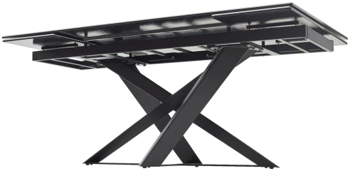 Стол VICENZA 180 раскладной GLOSS BULGARI WHITE, керамика / Черный, ®DISAUR