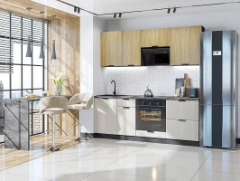 Кухонный гарнитур Евро Лайн-02 Дуб песочный/Агат