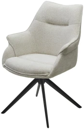 Стул OVE 360 град. поворот. RAVEN22 Бежево-белый, ткань / Черный, ®DISAUR