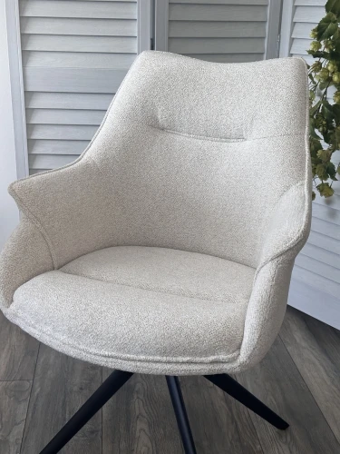 Стул OVE 360 град. поворот. RAVEN22 Бежево-белый, ткань / Черный, ®DISAUR