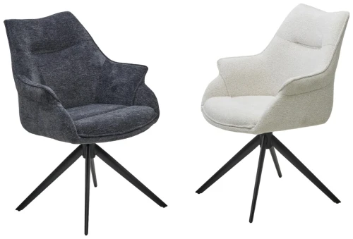 Стул OVE 360 град. поворот. RAVEN22 Бежево-белый, ткань / Черный, ®DISAUR