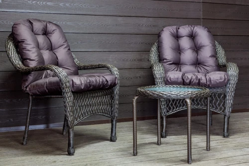 Садовый комплект из искусственного ротанга Мэдисон НЬЮ (Medison NEW) Balcony set с круглым столиком с подушками на сиденье  и спинку