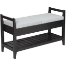 Скамья для прихожей Н с ящиком, ткань серый, каркас венге