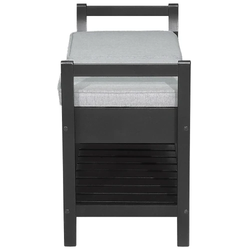 Скамья для прихожей Н с ящиком, ткань серый, каркас венге