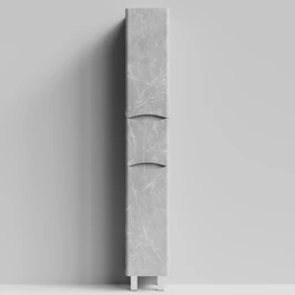 Пенал Адель 30 (1 ящик, 2 двери) напольный, Мрамор Белый софт тач 4044-2, правый, бельевая корзина