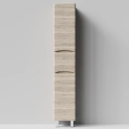 Пенал Адель 35 (1 ящик, 2 двери) напольный, Дубослив ореховый светлый ПВХ 3445, левый, бельевая корзина