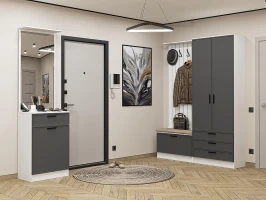 Готовая прихожая Стиль-04 Stormy Silk Белый