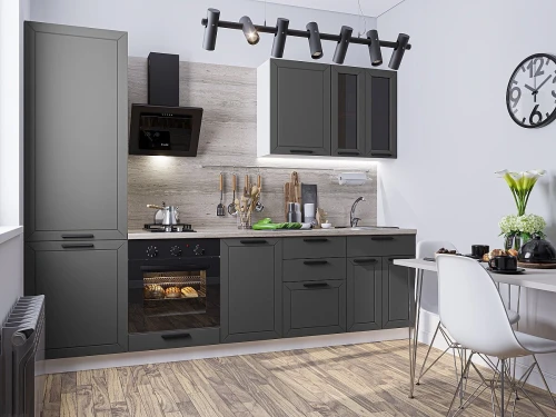 Готовый кухонный гарнитур Глетчер-04 Маренго Силк