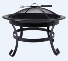 Чаша для костра с черным порошковым покрытием, кочерга в комплекте. Толщина казана 5мм