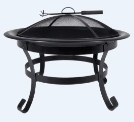 Чаша для костра с черным порошковым покрытием, кочерга в комплекте. Толщина казана 5мм