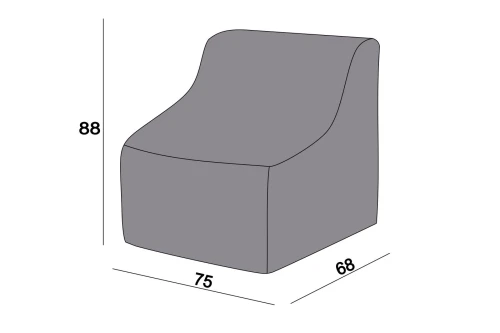 Защитный чехол на модуль Лунго прямой 74×86×65 см, цвет темно-серый