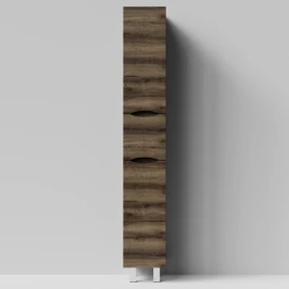 Пенал Лайт 30 напольный, Дуб крымский коричневый ПВХ 131005-9005, левый, бельевая корзина