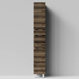 Пенал Мальта 30 напольный, Дуб крымский коричневый ПВХ 131005-9005, левый, бельевая корзина