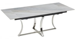 Стол обеденный Тренди Рэк DT2889, 150(200)*90*75 см, белый мрамор