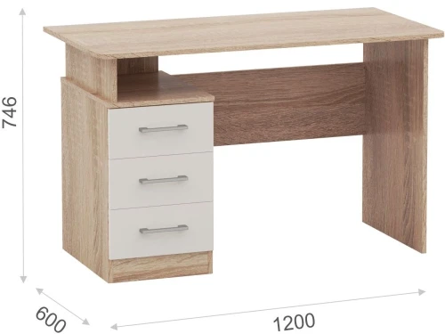 Стол «Гарвард» 120 3ящ, Дуб сонома/Белый