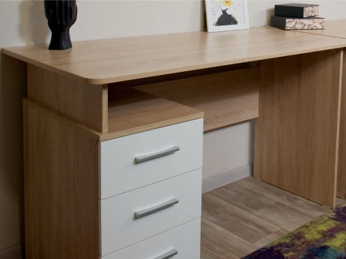 Стол «Гарвард» 120 3ящ, Дуб сонома/Белый