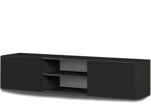 Тумба ТВ «Альда 2Д» КМК 0782.6, черный/черный глянец